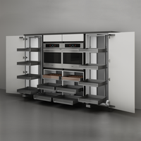 Panier de rangement mural Artsteel à 4 niveaux en alliage d'aluminium robuste avec système de glissière à fermeture douce pour l'organisation des armoires
