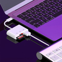 Lector de Tarjetas Tipo C 3 en 1 Convertidor OTG Multifunción Adaptador USB C a USB/TF/SD
