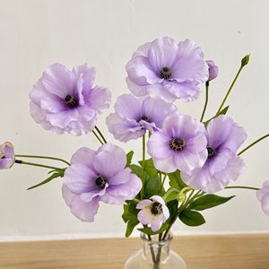 Flores Artificiales de Ranúnculo Mariposa, Seda de Alta Simulación, Decoración Moderna para Bodas y Hogar, Centro de Mesa Floral - Product Image 4