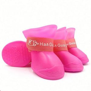 Chaussures imperméables antidérapantes écologiques en caoutchouc pour chiens et chats, bottes de pluie d'extérieur, couvre-pattes souples couleur bonbon, portables - Product Image 1