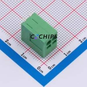 DB241V-3.5-2P-GN Spring Terminal Block Through hole Component (THT),P=3.5mm Connector 1x2P 3.5mm Green 2P - Product Image 1