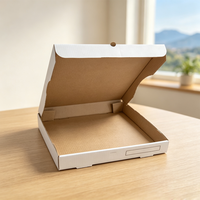 Caja de Pizza para Llevar, Resistente a la Grasa, Ecológica, de Cartón Corrugado Kraft, con Logotipo Personalizado, Venta al Por Mayor, MOQ Bajo, Directo de Fábrica, SP3474