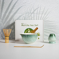 Ensemble de mélangeur à matcha personnalisé avec logo, ensemble de fouet à matcha en bambou à marque blanche, ensemble d'accessoires cérémoniels pour matcha