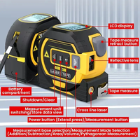 Ruban à mesurer laser 3 en 1 avec écran LCD, ruban de 5 m, laser de 40 m