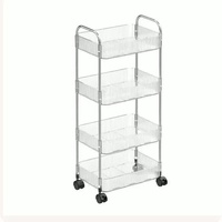 Chariot de Salon de Coiffure en Plastique de Luxe, Chariot à Outils Portable Moderne de Haute Qualité à 3 Niveaux avec 4 Roues