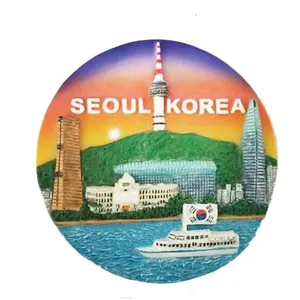 रेज़िन 3डी रेफ्रिजरेटर चुंबक सियोल दक्षिण कोरिया यात्रा स्मारिका