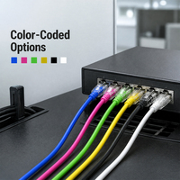 Câble Patch RJ45 UTP CAT6 Multicolore Fin avec Connecteur Transparent pour Réseau Ethernet, Routeur Internet, Commutateur, Utilisation Informatique