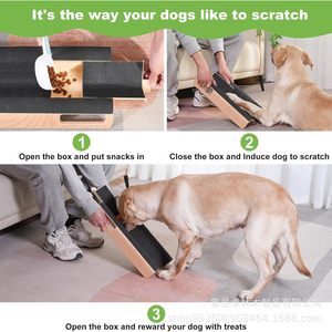 Wooden dog <b>scratching</b> <b>post</b>, nail scraper, wooden dog nail care product with food bowl, dog <b>scratching</b> <b>post</b>, nail file - Product Image 5