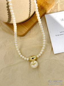 Collana di Perle di Alta Qualità, Placcatura Resistente, Regolabile, Ideale per Matrimoni e Feste, Collane con Ciondolo di Perle - Product Image 3