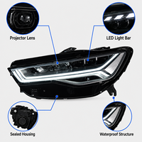 Ensemble de phares LED BK pour Audi A6 2012-2018, triple projecteur, matrice laser, DRL, clignotants séquentiels, plug and play