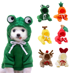 Hoodie Kartun Kucing Anjing, Sweater Hangat Katak Pisang Apel untuk Anak Anjing - Product Image 1