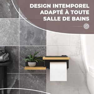 <span class=keywords><strong>Porte</strong></span>-<span class=keywords><strong>papier</strong></span> <span class=keywords><strong>toilette</strong></span> mural en bois de <span class=keywords><strong>bambou</strong></span> [sans perçage] |   <span class=keywords><strong>Porte</strong></span>-<span class=keywords><strong>papier</strong></span> <span class=keywords><strong>toilette</strong></span> de haute qualité avec étagères - Product Image 2
