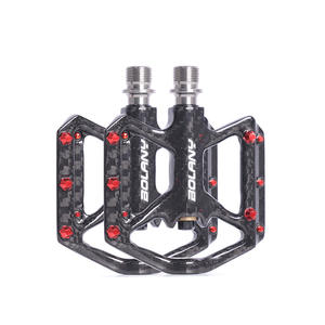 Pédales de vélo Bolany en fibre de carbone noire, axe en acier, roulement scellé, antidérapantes pour VTT - Product Image 1