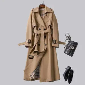 Elegante moda leggera stile coreano abiti invernali 2023 tessuto Midi cintura di lusso lungo Trench da donna