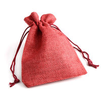 Petit pochette en lin avec cordon de serrage, pour bijoux, cadeau de mariage, 8 couleurs, 50 pièces, 10x14CM