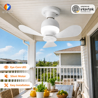 Ventilateur de plafond avec base de douille E27, D280mm, 3 pales, silencieux, avec lampe LED 6500K, ventilateur multifonctionnel pour la maison