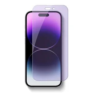 Película anti luz azul para iphone 14 pro max, protetor de tela de vidro temperado