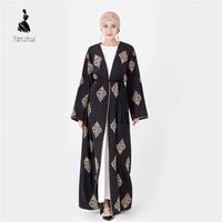 Vêtements islamiques pour femmes, robe abaya ample de style Dubaï, broderie dorée, robe de soirée de haute qualité, cardigan