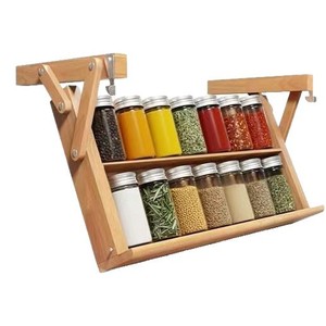 Wooden <b>spice</b> <b>rack</b> <b>for</b> kitchen cabinets, <b>spice</b> <b>jars</b>, oil, salt, soy sauce, and vinegar storage <b>rack</b>, extendable <b>spice</b> <b>rack</b> - Product Image 1
