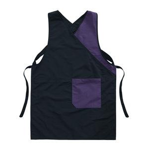 Tablier sans manches avec logo imprimé, design color block, poche avant pour salon de coiffure, salon de thé, usage domestique - Taille adulte - Product Image 5