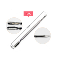 Pousse-cuticules double face en acier inoxydable réutilisable et durable, outil de manucure, nettoyeur d'ongles pour les fournisseurs professionnels de soins des ongles