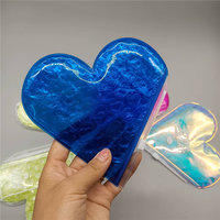 Sacs d'expédition réutilisables en PVC bleu en forme de cœur avec fermeture éclair à bulles, écologiques, recyclables, pour un rembourrage protecteur