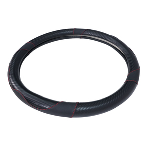 Housse <span class=keywords><strong>de</strong></span> <span class=keywords><strong>volant</strong></span> <span class=keywords><strong>de</strong></span> voiture en fibre <span class=keywords><strong>de</strong></span> carbone noire antidérapante <span class=keywords><strong>haut</strong></span> <span class=keywords><strong>de</strong></span> <span class=keywords><strong>gamme</strong></span>, 4 branches, universelle, 37-38 cm - Product Image 4