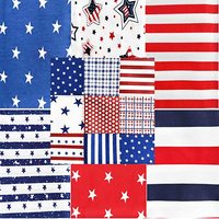 Vente en gros de 7 pièces de tissus en coton sergé imprimés patriotiques pour le 4 juillet, pour la décoration textile de la maison, le quilting, le bricolage