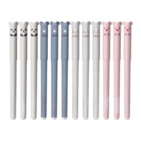 Bolígrafo de Gel Borrable de Plástico Personalizado al por Mayor, 0.38mm, con Adorno de Animalito Kawaii, Tinta Azul y Negra, Escritura Suave, para Estudiantes y Niños, Regalo