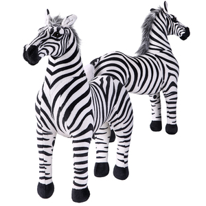 Peluche géante réaliste, cheval zèbre debout, Simulation personnalisée, jouets en peluche rayés, décoration zèbre mascotte - Product Image 2