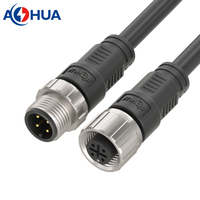Connecteur de capteur électrique étanche IP65 en métal AHUA 4 broches avec câblage mâle-femelle pour extension DIY