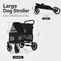 Pliant 4 roues chien poussette sac à dos Style Pet Carrier pour petits chiens et chats pour voyager shopping marche jouer