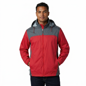 Hot Selling Men's Waterproof <b>Rain</b> <b>Jacket</b> <b>Plus</b> <b>Size</b> Custom <b>Sizes</b> Stand Collar Black Dyed Outdoor Windbreak <b>Jacket</b> - Product Image 1