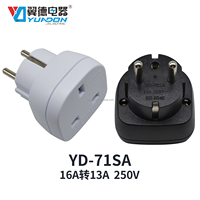 Adaptador de Enchufe de Latón YD-71SA 16A de la UE a Reino Unido, Tipo Schuko F a Tipo G con Obturador de Seguridad BS8546
