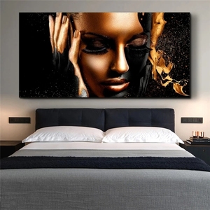 <span class=keywords><strong>Peinture</strong></span> sur toile HD de luxe <span class=keywords><strong>moderne</strong></span> pour salon, grande décoration murale pour la maison, murale liquide dorée de <span class=keywords><strong>femme</strong></span>, imperméable - Product Image 6