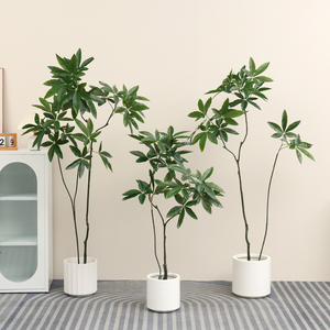 Dense Résistance UV Détachable Maison Décor Elegantissima Artificielle Dizygotheca Aralia Arbre Pot Planteur Élégant - Product Image 5