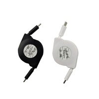 Kabel USB C dapat ditarik, kabel Data pengisian cepat Pd Logo kustom 3,3 kaki Tipe C 3A 60W untuk pencetak terbuat dari tembaga murni