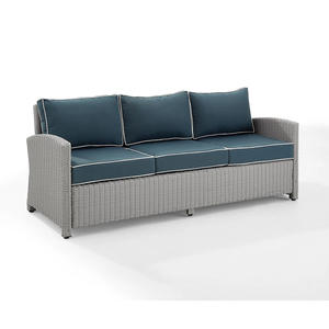 Sofa <span class=keywords><strong>de</strong></span> <span class=keywords><strong>jardin</strong></span> moderne tissé à la main <span class=keywords><strong>en</strong></span> résine grise et osier pour cour patio mobilier d'extérieur avec coussin <span class=keywords><strong>de</strong></span> siège - Product Image 4