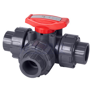 Rongsheng Manual UPVC Three-Way <b>Ball</b> Valve T- and L-Type Plastic Multi-Way Switch for PVC Chemical Water Pipe - Product Image 1
