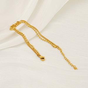 18k <strong>Gold</strong> Women's LOVE Hand Chain Fashionable Double-Layered Stainless Steel <strong>Beads</strong> Trendy Palm <strong>Design</strong> Twist Chain Bracelet - Product Image 3