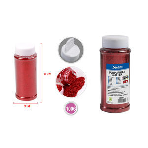 Peiyong Polvere Glitter Rossa 100G Modello 605202 per Artigianato Fai-da-Te e Decorazioni - Product Image 1