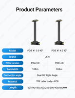 JEYI Factory PCIe 3,0/4,0 X1 Cable elevador 90 Extensión de ángulo recto para WiFi/M.2/Tarjeta USB Bulk & Enterprise Ready Stock disponible