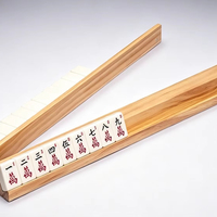 Soporte de madera para Mahjong con empujador, juego para 4 jugadores, estante magnético ultra premium para exhibición de fichas, organizador de cartas duradero y portátil, venta al por mayor