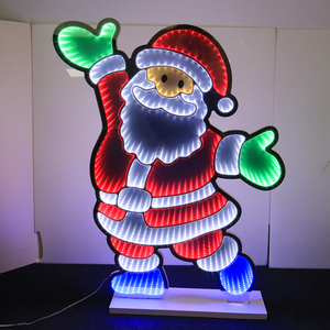 Trang trí Giáng sinh Halloween 3D Gương đèn Vực Thẳm Gương LED Lights Home Deco Santa Infinity gương ánh sáng với đứng - Product Image 3