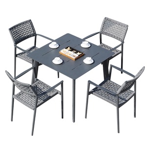 Muebles de exterior modernos Juego de comedor moderno Mesas y <span class=keywords><strong>sillas</strong></span> de exterior de aluminio para <span class=keywords><strong>terraza</strong></span> de negocios - Product Image 5