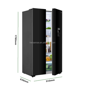 Refrigerador inversor <span class=keywords><strong>de</strong></span> 220V negro <span class=keywords><strong>de</strong></span> vidrio más grande, pantalla táctil LCD, refrigeración por aire sin escarcha con <span class=keywords><strong>dispensador</strong></span> <span class=keywords><strong>de</strong></span> <span class=keywords><strong>agua</strong></span> 5L - Product Image 3