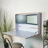 Poste de travail mural pliable à double écran pour bureau à domicile, mobilier de bureau à domicile, accessoires de cuisine, bureau mural pliable