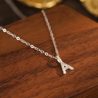 LEPAI Bijoux de mode Collier avec pendentif A-Z en argent sterling 925 Colliers de mode Accessoires pour femmes