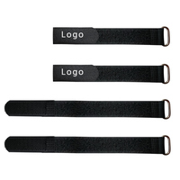 Sangle à boucle plate personnalisée avec logo, auto-agrippante et réutilisable, en nylon, avec attache-câble autobloquante et boucle ovale en métal