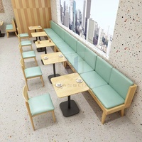 Meubles de restauration rapide Restaurant bois cuir canapé Table chaises ensemble Re café Table basse ensemble dans un restaurant